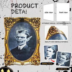 ECGER Halloween Decorations Indoor, Haunted Scary Decor - 3D Changing Face Pictures, Vintage Moving Wall Portraits Frame, For Horror Spooky Party Mansion Castle House Home Decoration